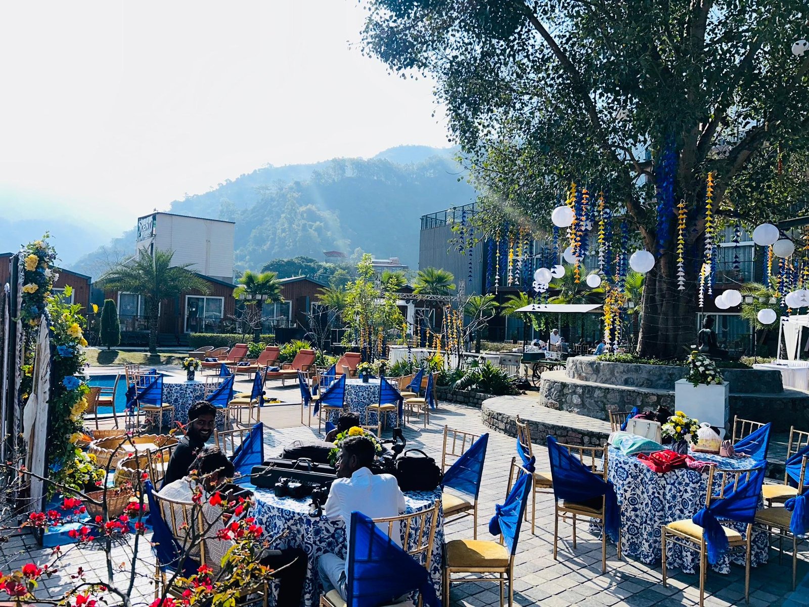 Wedding venue decoration and celebration setup
